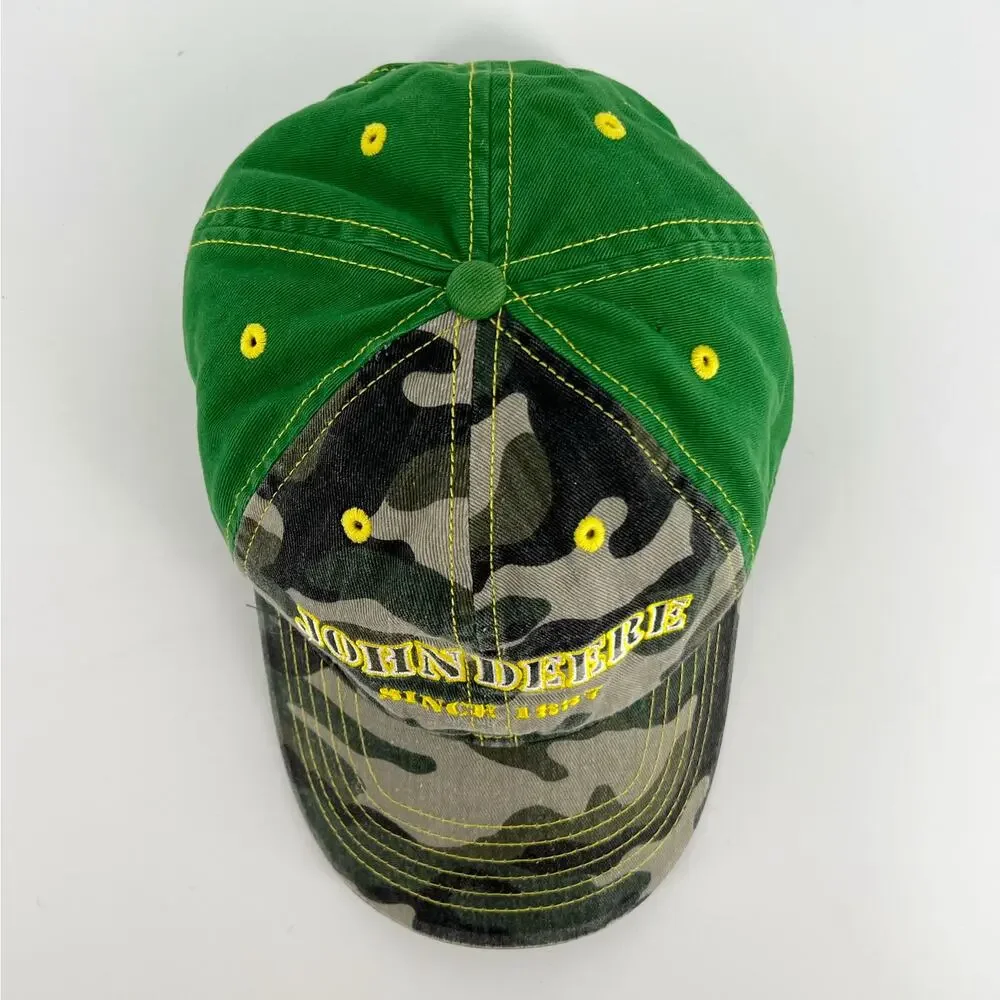 John Deere camouflage and green hat kids